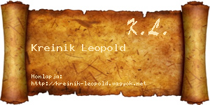 Kreinik Leopold névjegykártya