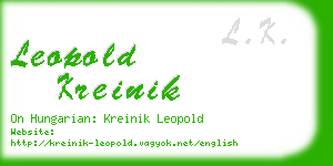 leopold kreinik business card